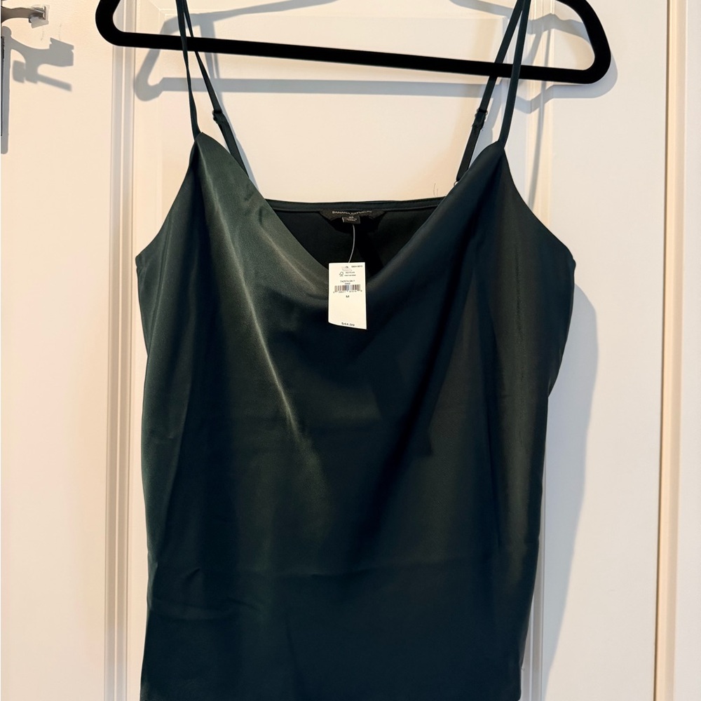 Banana Republic Dark Green Satin Camisole
